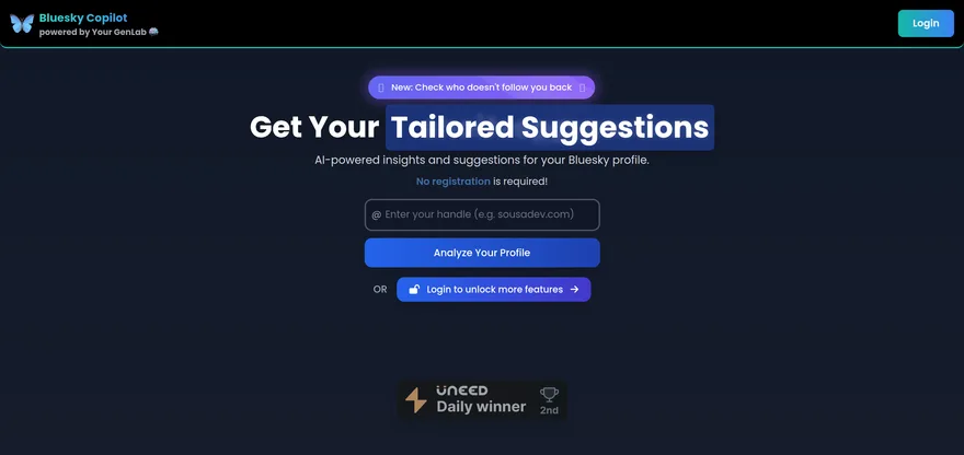 Screenshot of the Bluesky Copilot landing page