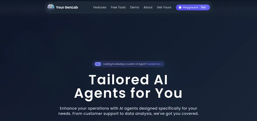 Screenshot of the Your GenLab landing page